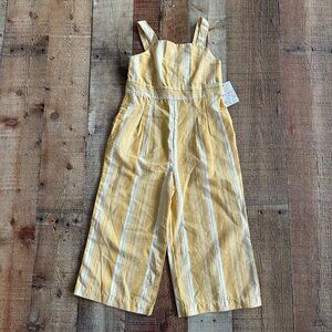 Tommy Bahama Girls Size 4T Yellow and White Striped Jumpsuit Overall Romper